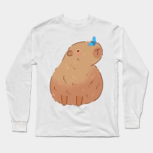 Capybara and butterfly Long Sleeve T-Shirt
